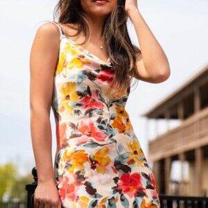 Floral Midi Dress With Adjustable 311 A